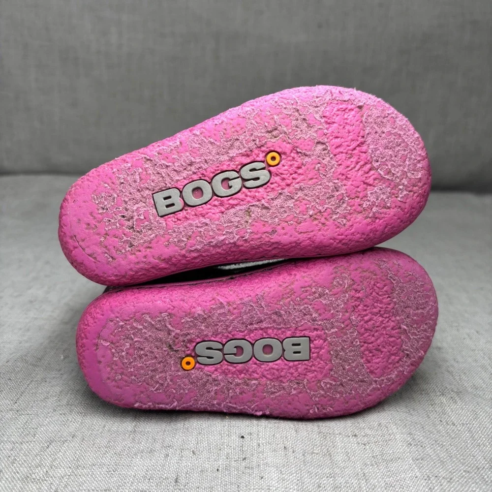 Bogs Baby Boots Purple Pink Farm Animal Print Waterproof‎ Insulated Kids Size 7